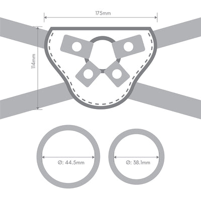 Together Pop 5 in. Silicone Dildo and Harness Set Pink