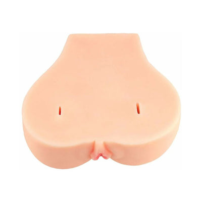 Myu Miss Nikita dual-entry vibrating masturbator in skin tone with lifelike texture and wired remote control.