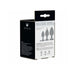 Packaging box of Me You Us Trio of Jewels 3-piece black silicone training plug set with product details and usage instructions.