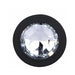 Close-up of black silicone base with large clear jewel accent from a Me You Us Trio of Jewels butt plug set.