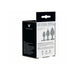 Packaging box of Me You Us Trio of Jewels 3-piece black silicone training plug set with product details and care instructions.