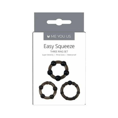 Linx Easy Squeeze Cock Ring Set Black Os