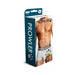 Packaging of Prowler white oversized paw trunk underwear with rainbow paw print and waistband on male model.