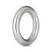 Smooth silver-tone magnetic steel ring with a sleek, polished finish and a seamless two-piece design.
