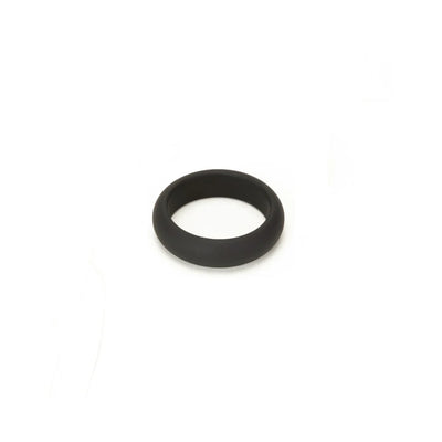 Black silicone ring with a smooth, rounded design, 42mm diameter for comfortable wear.