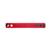 Red silicone adjustable strap with metal snap closures for a secure and comfortable fit.