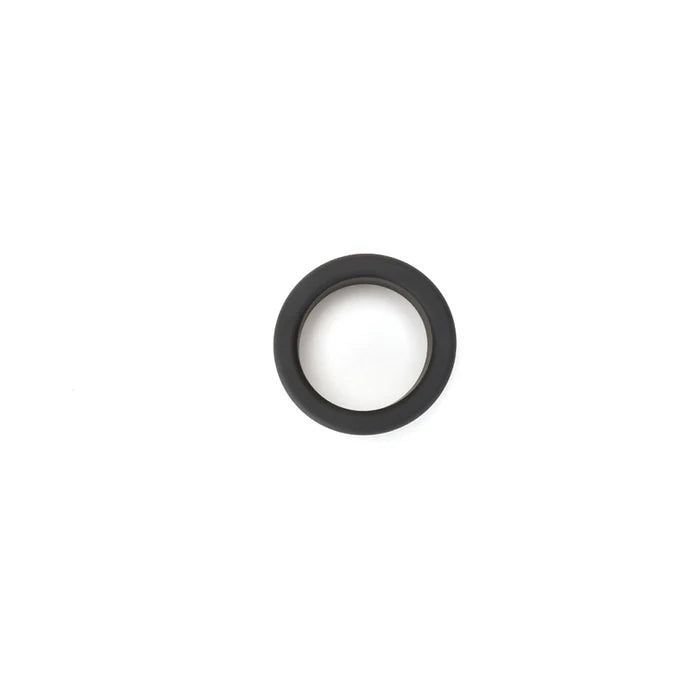 Black silicone ring with smooth finish, designed for comfortable and secure wear.