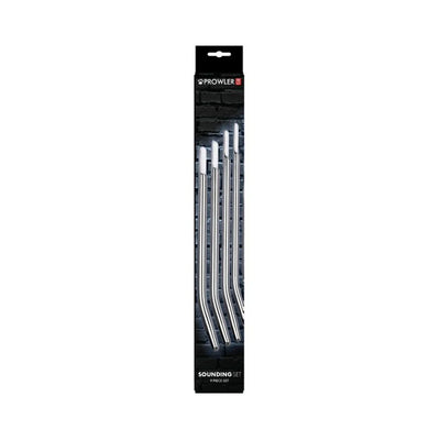 Prowler Red Sounding Set 9-piece stainless steel rods with curved tips in black packaging against white background.