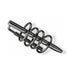 Sleek black metal urethral plug with spiral cage design for secure and stimulating wear.