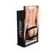 Packaging of Prowler Red Fishnet Assless Trunk showing back view of a model wearing black fishnet trunks with an open back design.