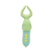 Mint green and blue silicone Pleasure Hunter 3-piece kit attachment with yellow control buttons.