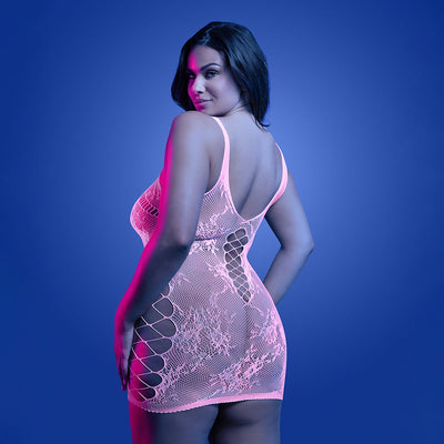 Fantasy Lingerie Glow Magnetism Glow-in-the-Dark Lace Knit Dress