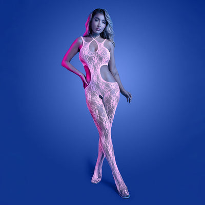 Fantasy Lingerie Glow Equilibrium Glow-in-the-Dark Crotchless Bodystocking