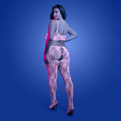 Fantasy Lingerie Glow Equilibrium Glow-in-the-Dark Crotchless Bodystocking