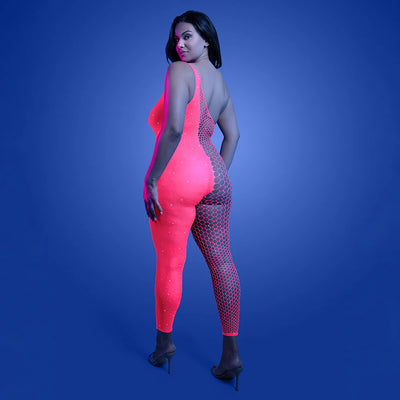 Fantasy Lingerie Glow Hyperdrive UV Reactive Rhinestone Bodystocking