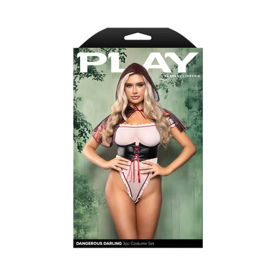 Fantasy Lingerie Play Dangerous Darling 3-Piece Costume Set