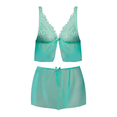 Magic Silk Caribbean Crush Flutter Cami & Short Set Aqua Glow