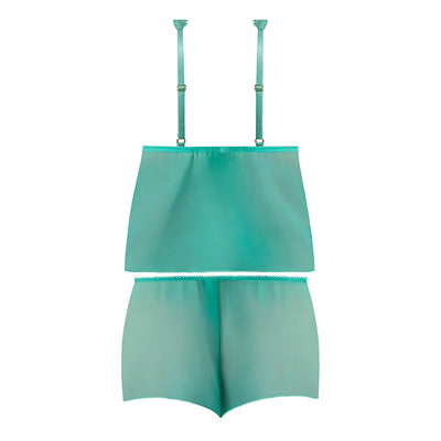 Magic Silk Caribbean Crush Flutter Cami & Short Set Aqua Glow