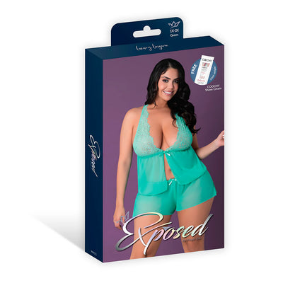 Magic Silk Caribbean Crush Flutter Cami & Short Set Aqua Glow