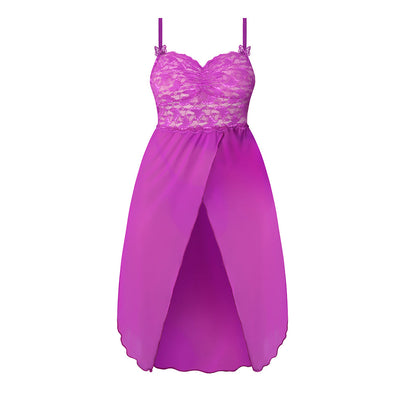 Magic Silk Butterfly Fantasies Gown & Thong Set Neon Purple