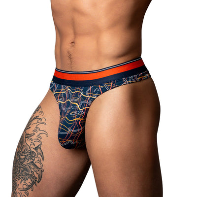 Male Power Soo Cumfy Thong Navy/Orange