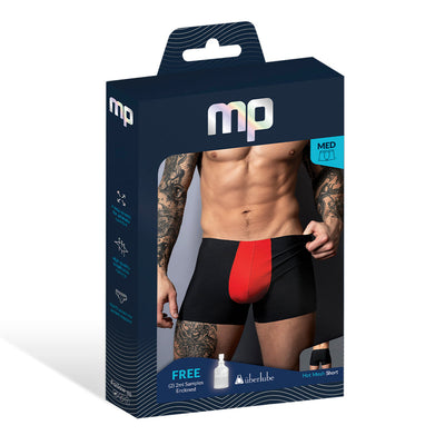 Male Power Hot Mesh Pouch Short Black/Red