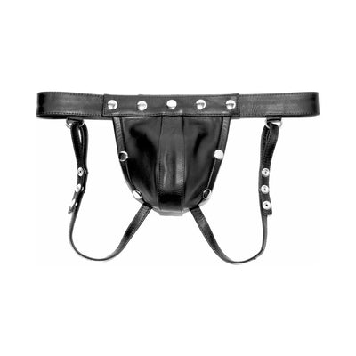 Prowler Red Leather Harn Jock Blk Md