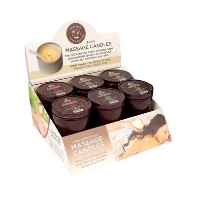 Earthly Body Hemp Seed Holiday Candle Pre Pack: Mistletoe Mischief Tinsel Tease Yule Be Begging