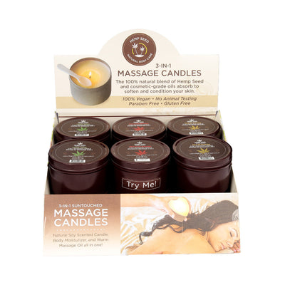 Earthly Body Hemp Seed Holiday Candle Pre Pack: Mistletoe Mischief Tinsel Tease Yule Be Begging