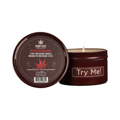 Earthly Body Hemp Seed Holiday Candle Pre Pack: Mistletoe Mischief Tinsel Tease Yule Be Begging