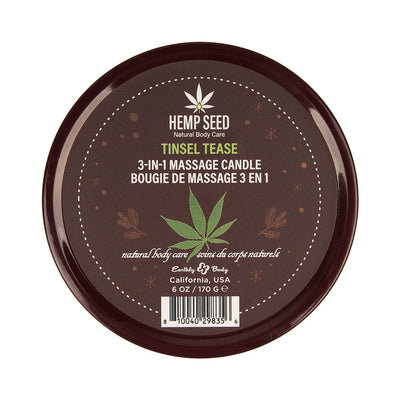 Earthly Body Hemp Seed Holiday Candle Pre Pack: Mistletoe Mischief Tinsel Tease Yule Be Begging
