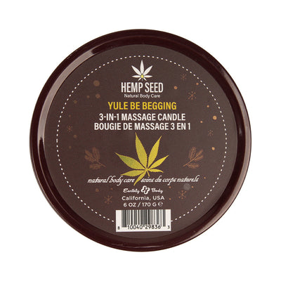 Earthly Body Hemp Seed Holiday Candle Pre Pack: Mistletoe Mischief Tinsel Tease Yule Be Begging