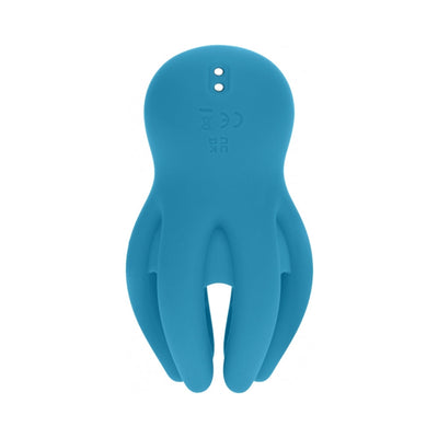 LEVELZ Digital Vibrating Silicone Penis Head Stimulator with Tentacles Teal