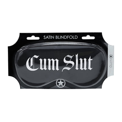 Ouch! Cum Slut Printed Mask Satin Black