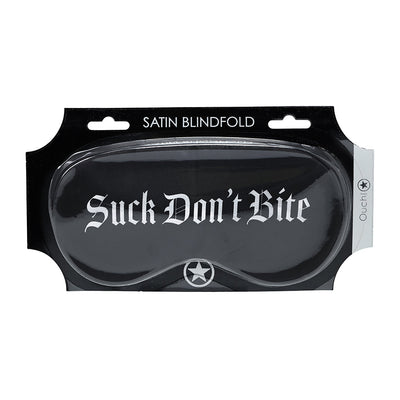 Ouch! Suck Dont Bite Printed Mask Satin Black