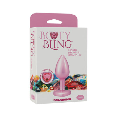 Booty Bling Heart Diamond Jeweled Metal Plug Pink
