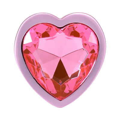 Booty Bling Heart Diamond Jeweled Metal Plug Pink