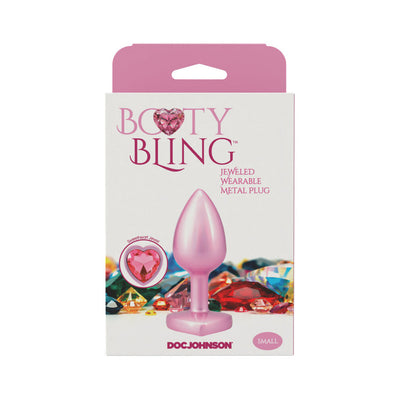 Booty Bling Heart Diamond Jeweled Metal Plug Pink