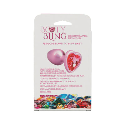 Booty Bling Heart Diamond Jeweled Metal Plug Pink