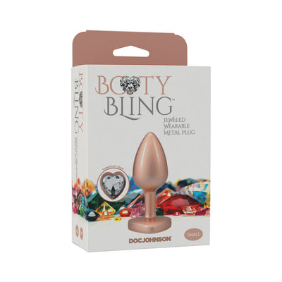 Booty Bling Heart Diamond Jeweled Metal Plug Gold