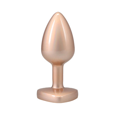 Booty Bling Heart Diamond Jeweled Metal Plug Gold