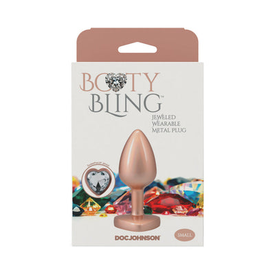 Booty Bling Heart Diamond Jeweled Metal Plug Gold