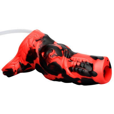 Creature Cocks Hell Hound Squirting Silicone Penis Enhancer - Red