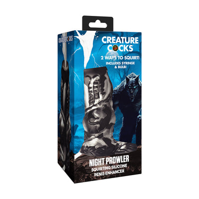 Creature Cocks Night Prowler Squirting Silicone Penis Enhancer - Silver