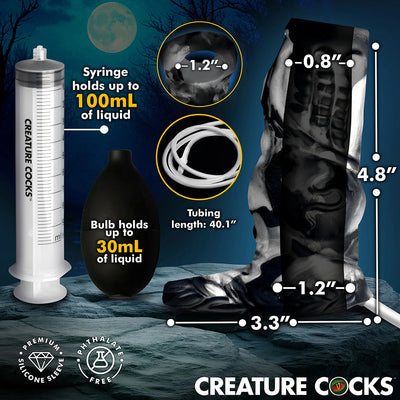 Creature Cocks Night Prowler Squirting Silicone Penis Enhancer - Silver