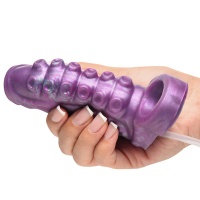 Creature Cocks Tentacle Squirting Silicone Penis Enhancer - Purple