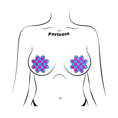 Pastease Neon Checkered Petal - Pink/Blue O/S