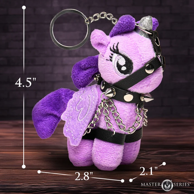 Raven Plum Bondage Pony Keychain - Purple