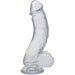 Crystal Jellies Curved Realistic Cock With Balls 7 Inch Clear