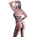 After Hours Secret Playsuit Bustier With Leg Bands & Open G-String Black